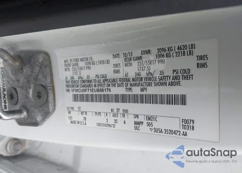 2014 Ford Escape S from USA, damaged, VIN 1FMCU0F71EUB56176